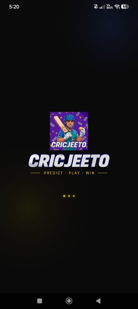 CricJeeto splash — predict, play, win.